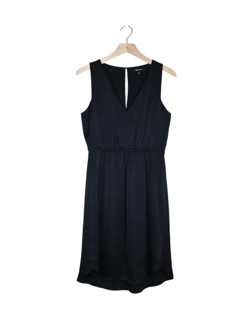Madewell Women's 2 Night Out Little Black V-Neck Lined Dress - Picture 2 of 10